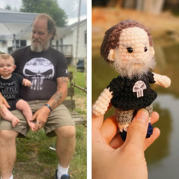 Custom Grandpa Crochet Doll Personalized Portrait Crochet Gifts