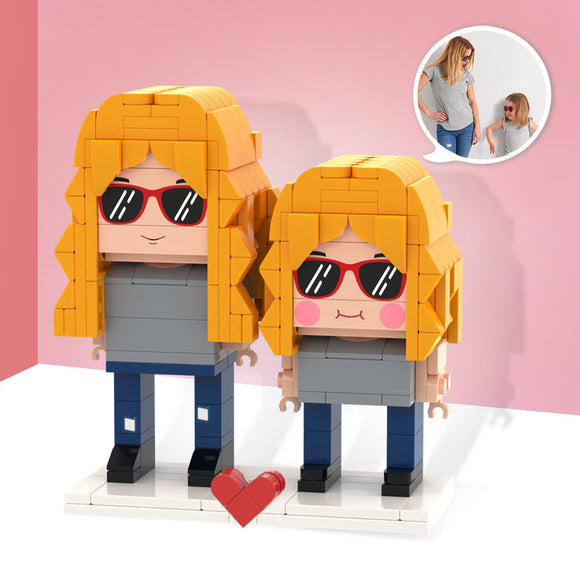 Mother's Day Gifts Customizable Fully Body 2 People Custom Brick Figures