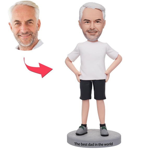 Custom Men's Casual Bobbleheads With Text Engraved