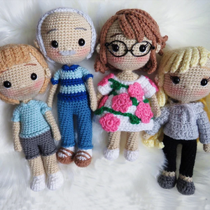 Family Crochet Doll Personalized 1 Person Portrait Gifts Custom Bady Crochet Doll