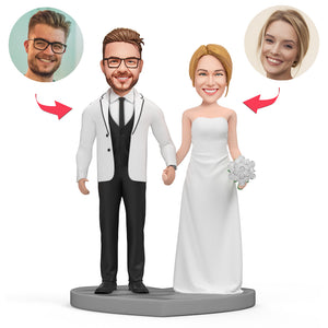 Custom Customized Sweet Wedding Bobblehead With Text Engraved