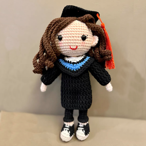Full Body Custom Crochet Doll Personalized Graduation Gift Custom Graduation Crochet Doll