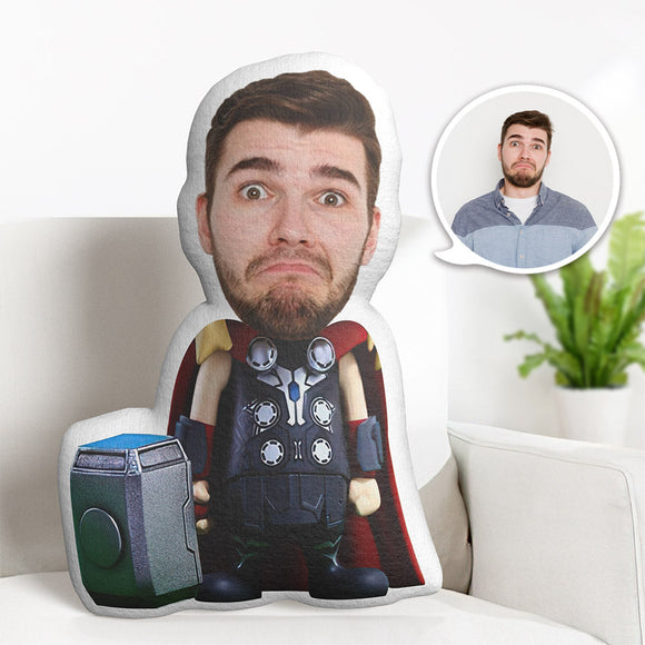 Custom Face Pillow Personalized Photo Pillow Standing Thor MiniMe Pillow Gifts for Him