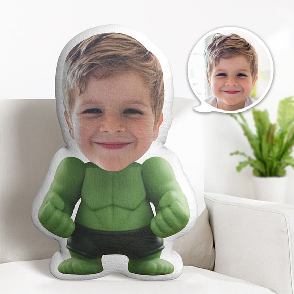 Custom Face Pillow Personalized Photo Pillow Black Hulk MiniMe Pillow Gifts for Kids