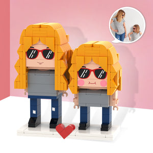 Mother's Day Gifts Customizable Fully Body 2 People Custom Brick Figures