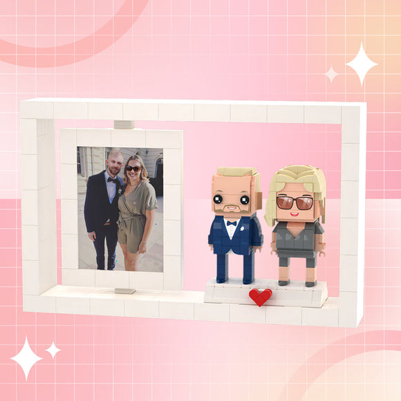 Full Body Customizable 2 People Custom Brick Figures Photo Frame Small Particle Block Brick Me Figures