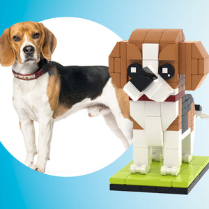 Fully Body Customizable Beagle 1 Dog Photo Custom Brick Figures Small Particle Block Brick Me Figures Customized Beagle Only