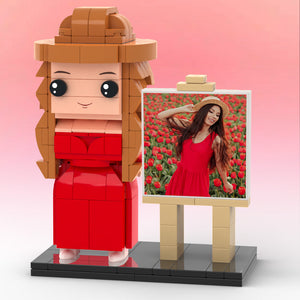 Full Body Customizable 1 Person Custom Brick with Frame Figures Small Particle Block Toy Brick Me Figures Gifts for Her
