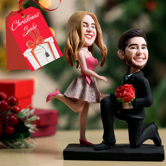 Double Bobblehead Fully Body Custom Bobblehead With Text Gift For Couple - bestcustombobbleheads