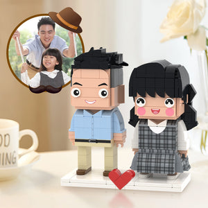Fun Father's Day Gifts Full Custom 2 People Brick Figures Custom Brick Figures Small Particle Block Toy
