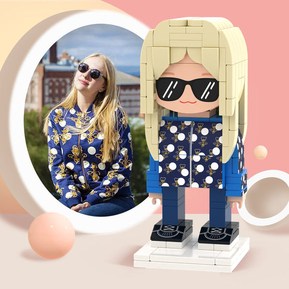 Block Portrait Decor Full Body Customizable 1 Person Custom Cute Brick Figures Small Particle Block Toy