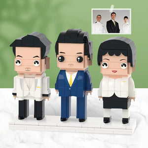 Gifts for Colleagues Full Body Customizable 3 People Custom Brick Figures Small Particle Block