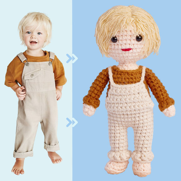 Personalized Baby Doll, Full Body Custom Crochet Doll, Custom Doll Gift For Children - bestcustombobbleheads