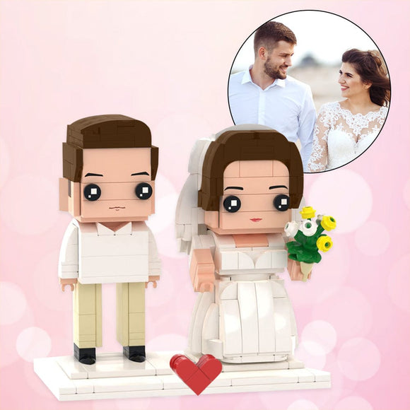 Customizable Fully Body 2 People Custom Brick Figures for Couple Wedding Gifts - bestcustombobbleheads