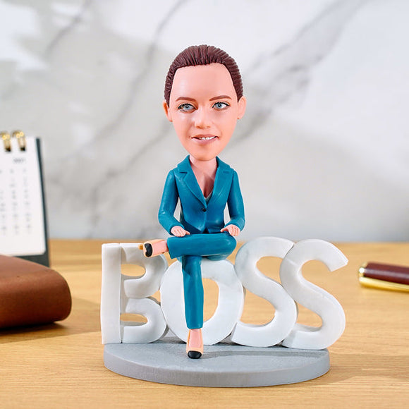 Gift For Lady Boss Custom Bobblehead Domineering Boss with Text - bestcustombobbleheads