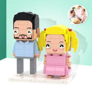 Custom Gifts for Dad Customizable Fully Body 2 People Custom Brick Figures - bestcustombobbleheads