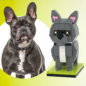 Fully Body Customizable French Bulldog 1 Dog Photo Custom Brick Figures Small Particle Block Brick Me Figures Customized French bulldog Only