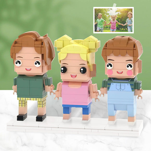 Creative Children's Growth Record Full Body Customizable 3 People Custom Brick Figures Small Particle Block