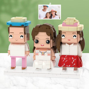 Gifts for Family Full Body Customizable 3 People Custom Brick Figures Small Particle Block