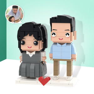 Father's Day Gifts Customizable Fully Body 2 People Custom Brick Figures