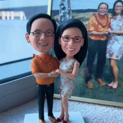 Fully Body Customizable Double Bobblehead With Text - bestcustombobbleheads