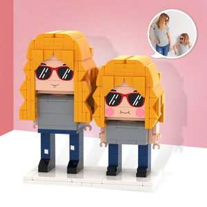 Custom Mother's Day Gifts Customizable Fully Body 2 People Custom Brick Figures - bestcustombobbleheads