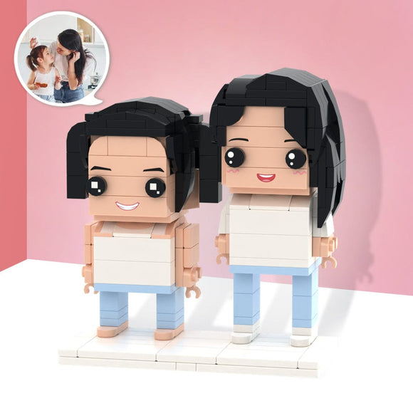 Mother's Day Gifts Customizable Fully Body 2 People Custom Brick Figures - bestcustombobbleheads
