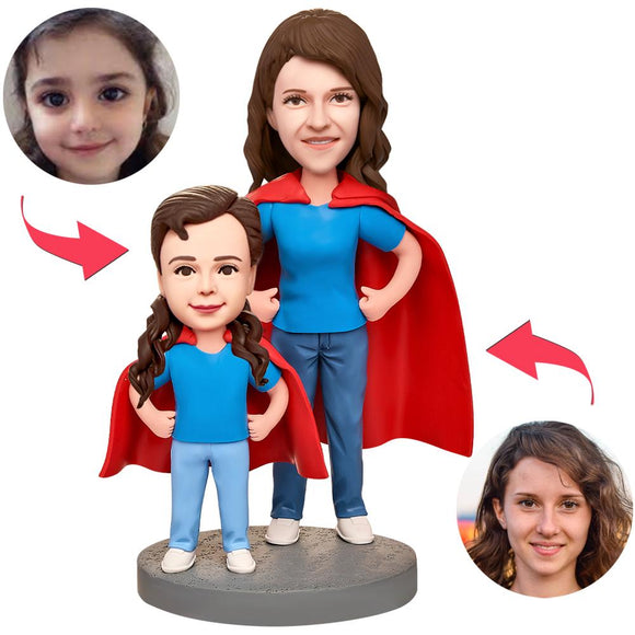 Mother's Day Gifts Super Mom In Red Cloak Custom Figure Bobbleheads