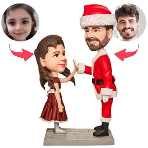 Christmas Gift Happy Hand Clapping Custom Bobblehead with Engraved Text - bestcustombobbleheads