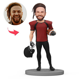 Custom American Football Player Bobblehead Players Finished The Game - bestcustombobbleheads