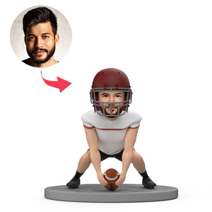 American Football Kicker Bobblehead Custom Player's Face Player Ready to Compete - bestcustombobbleheads