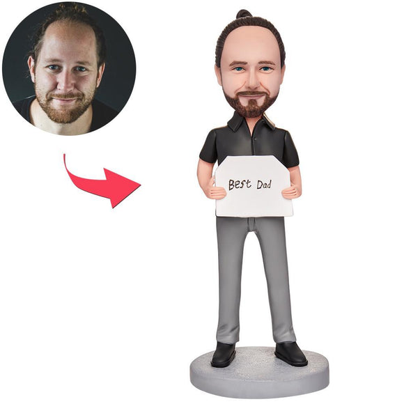 Father's Day Gift Best Dad Custom Bobblehead with Engraved Text