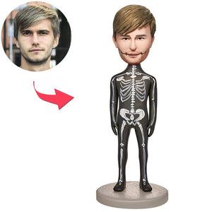 Halloween Gift Skeleton Cosplay Custom Bobblehead with Engraved Text - bestcustombobbleheads