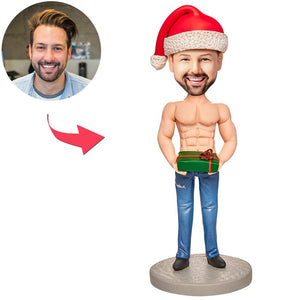 Christmas Gift a Strong Muscular Man Custom Bobblehead with Engraved Text - bestcustombobbleheads
