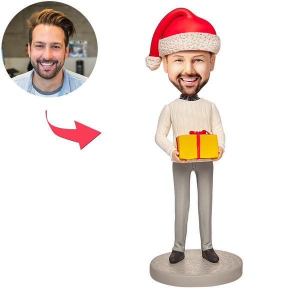 Christmas Gift Christmas Leisure Men Custom Bobblehead with Engraved Text - bestcustombobbleheads