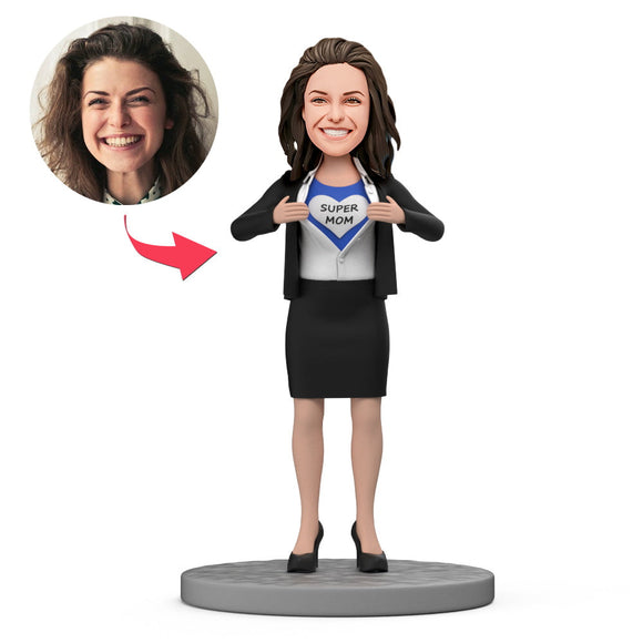 Super Mom Mother's Day Gifts Custom Bobblehead With Engraved Text