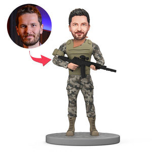 Custom Military Bobblehead Special Forces With A Gun - bestcustombobbleheads