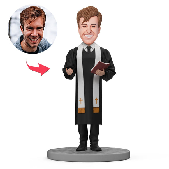 Custom Bobblehead Wedding Priest Holding A Bible - bestcustombobbleheads