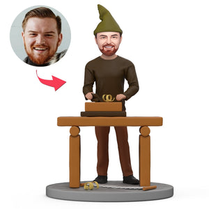 Custom Bobblehead Carpenter Working at Workbench - bestcustombobbleheads