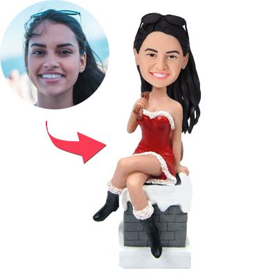 Custom Bobblehead Christmas Gift Lady Sexy Christmas Customized With Engraved Text