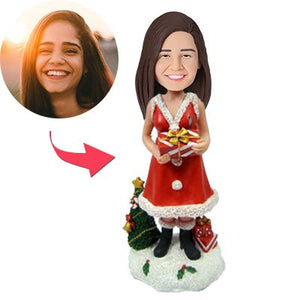 Custom Bobblehead Christmas Gift Lady With Customized Gifts With Embossed Text