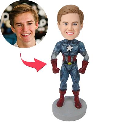 Popular Customized Bobblehead Captain America B With Embossed Text