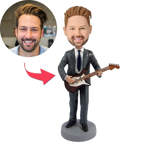 Custom Personalized Bobblehead Guitar With Embossed Text