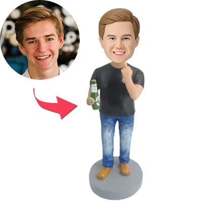 Custom Bobblehead Beer Customized With Embossed Text