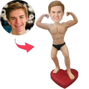 Customized Bobblehead Bodybuilder Customized With Embossed Text
