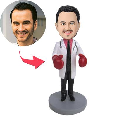 Custom Customized Bobblehead Boxing Doctor With Embossed Text