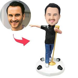 Custom Customized Singer Bobblehead With Embossed Text
