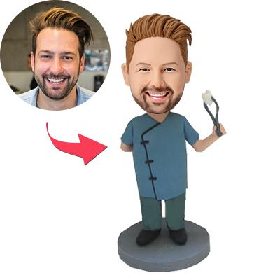 Dentist with Bobblehead Custom Dental Forceps Custom Made With Embossed Text