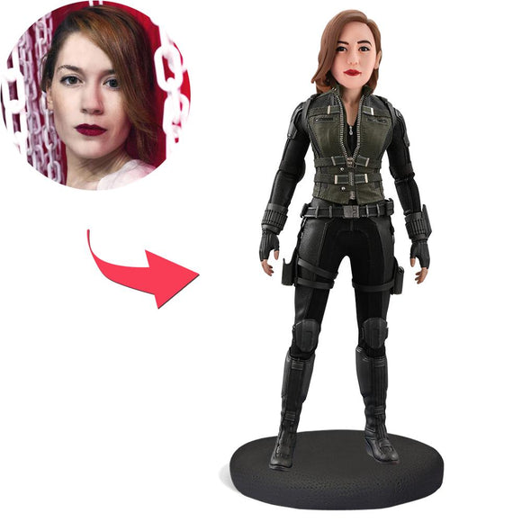 Customized Popular Black Widow Bobblehead With Embossed Text