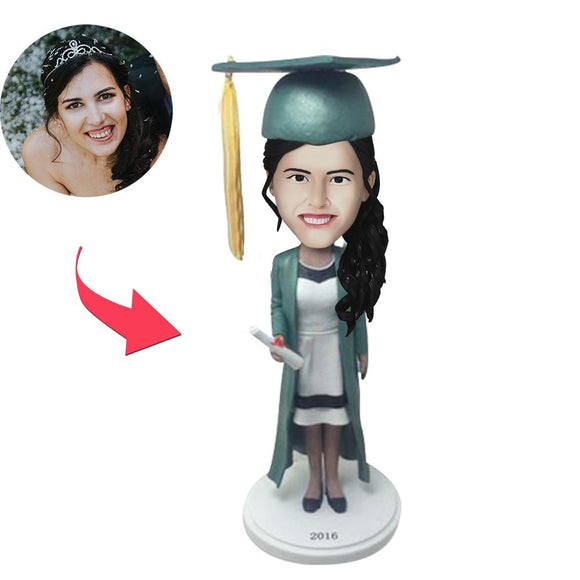 Custom Customized Graduation G Bobblehead With Text Embossed